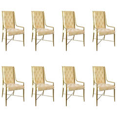 Mastercraft Brass Bamboo Chairs, Set of Eight, circa 1970