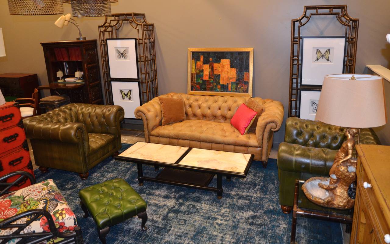 Fabulously styled after Dorothy Draper, black lacquer table with inset onyx tops and brass trim.