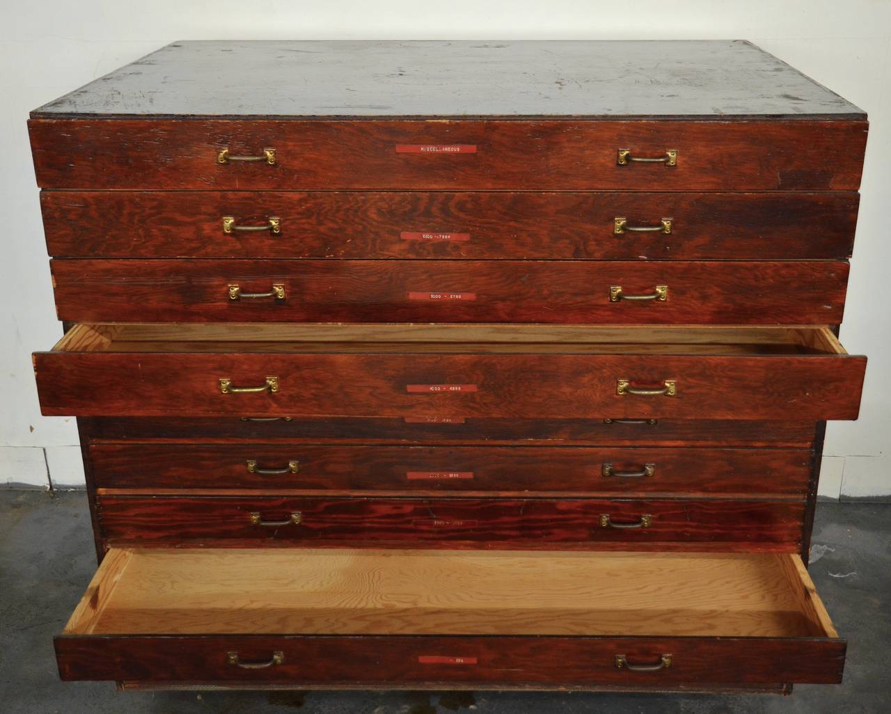 wooden flat file