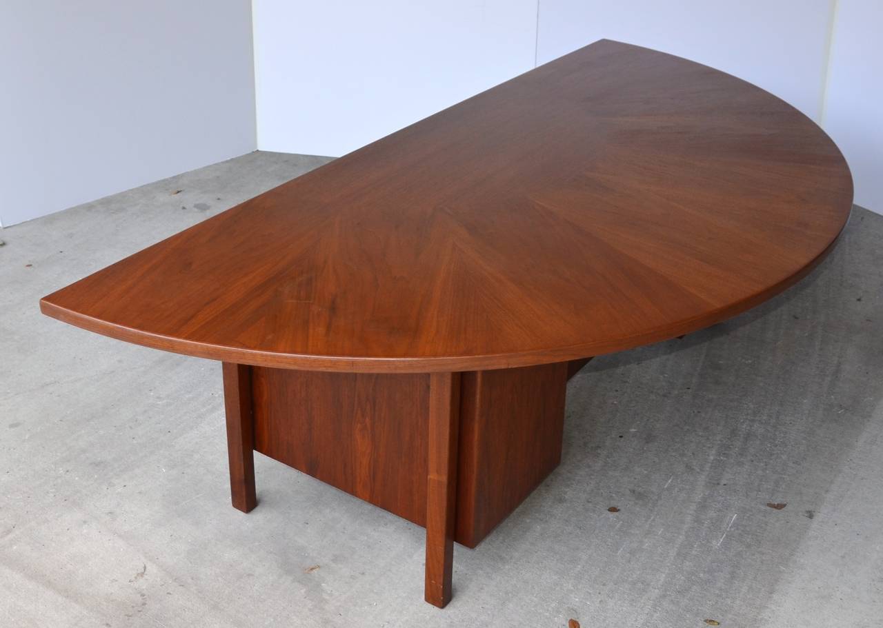 Mid-Century Modern Mid-Century Walnut Demilune Executive Desk