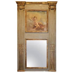 Louis XVI French Trumeau Parcel-Gilt Mirror 11