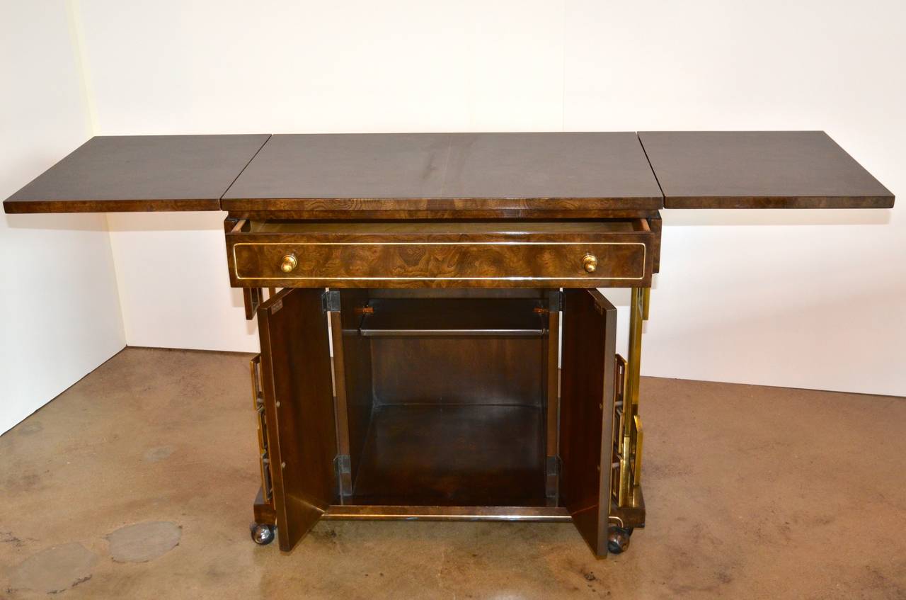 Amboyna Bernhard Rohne for Mastercraft Buffet or Bar Cart