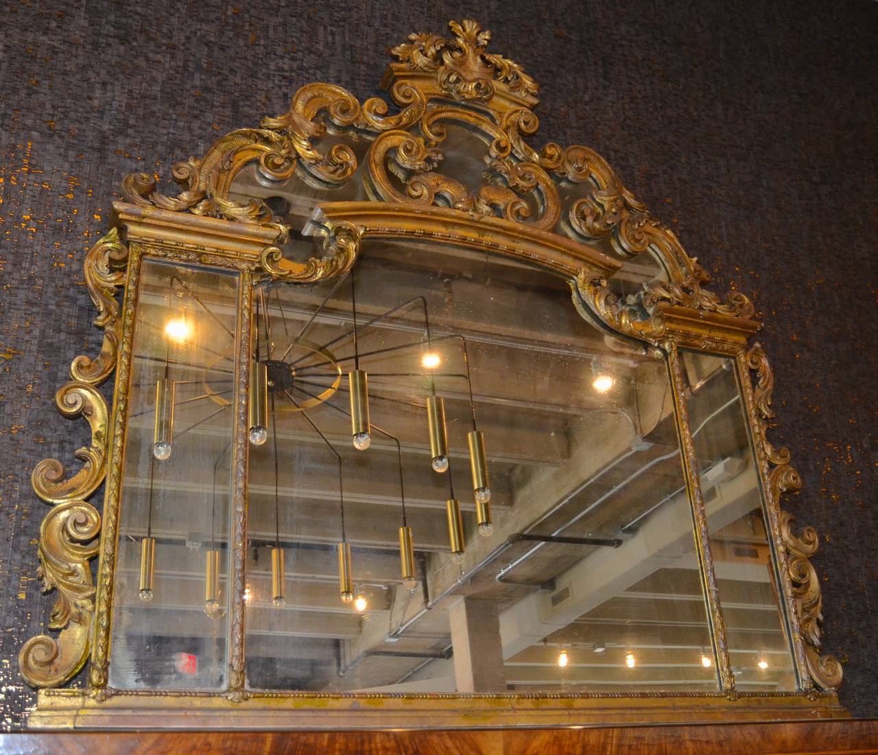 Large Giltwood Framed Italian Mirror, 19th Century 5