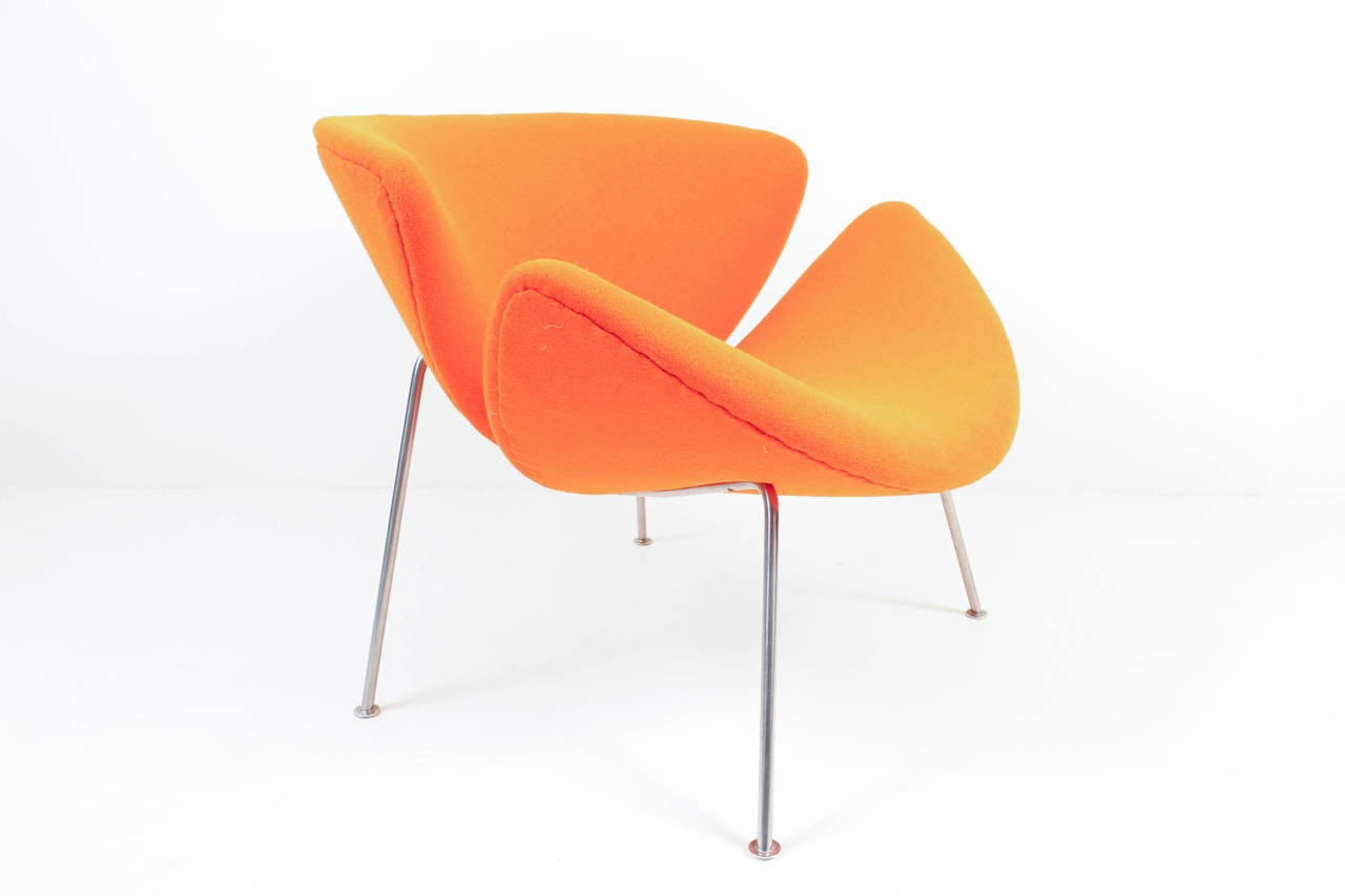 Mid-Century Modern Chaise Vintage F437 Orange Slice de Pierre Paulin pour Artifort:: 1960