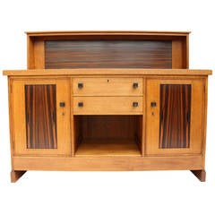 Oak/Macassar Ebony Art Deco Haagse School Sideboard By Henk Wouda