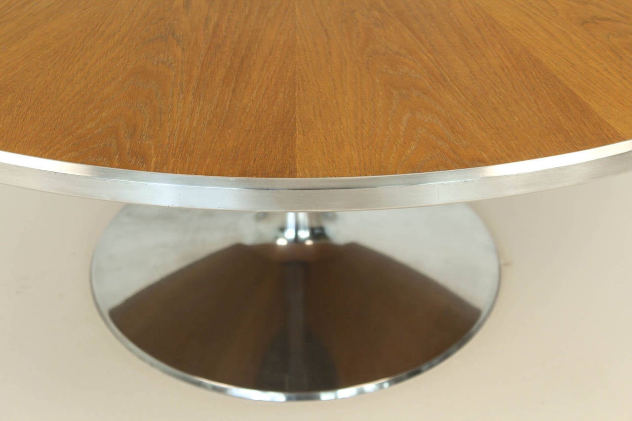 Aluminum Mid-Century Modern Pedestal Dining Table by Poul Cadovius