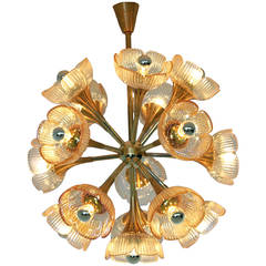 Stunning Italian Mid-Century Modern Murano Chandelier 6