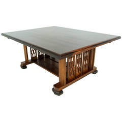 Important and Rare Art Deco, Large Center Table from the Amsterdam School