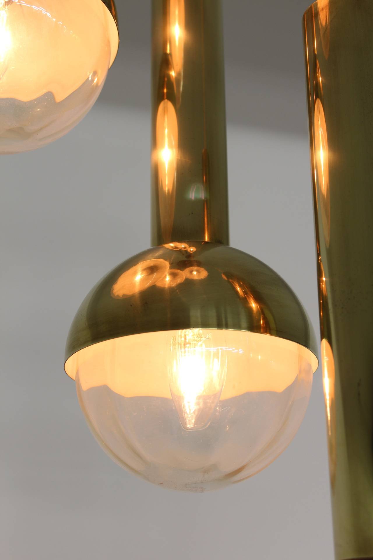 Mid-20th Century Rare Italian Pendant Lamp in the Style of Stilnovo