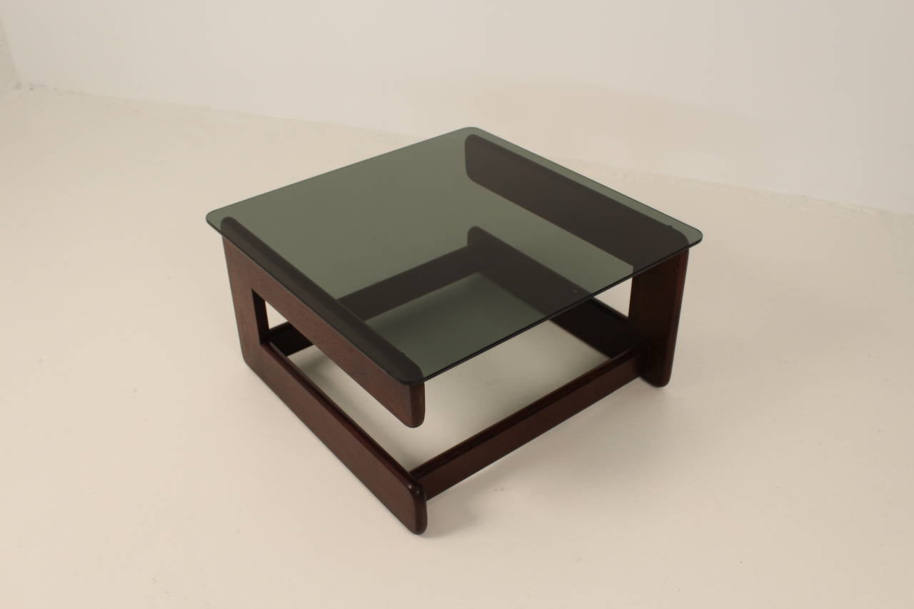 Bastiano coffee table by Afra & Tobia Scarpa for Gavina Italy 1961.
Wenge frame with smoke glass top.
In very good condition.