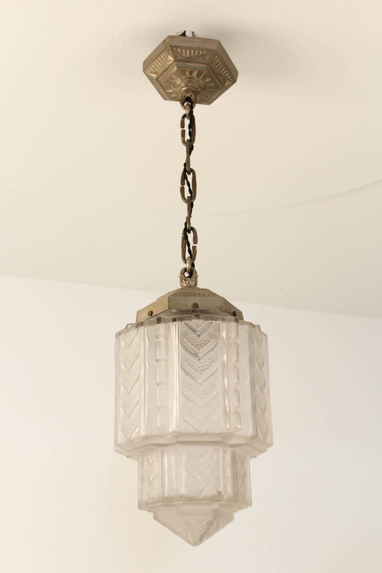 Stunning French Art Deco Hall Lamp, 1930s at 1stDibs