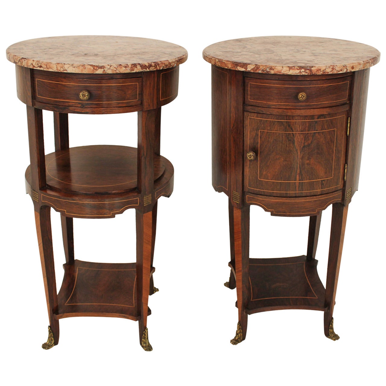 Stunning Pair of Louis XV Style Nightstands by De Coene Frères, Belgium