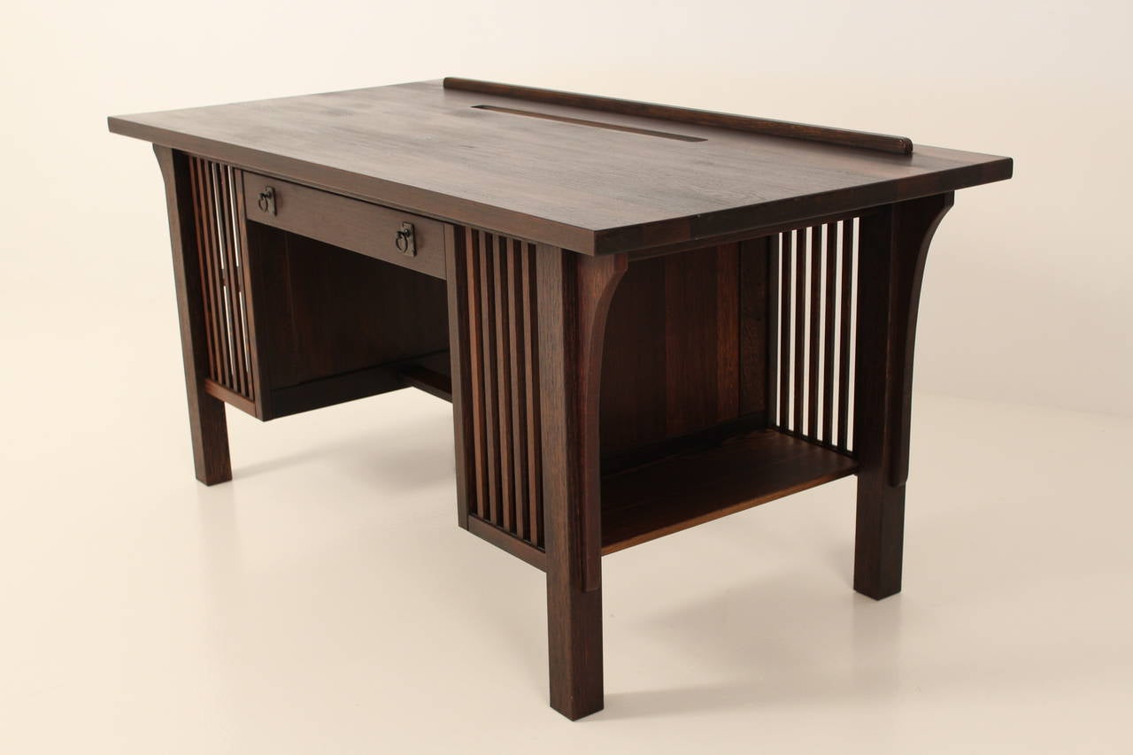 Belgian Solid Wenge Arts and Crafts Style Writing Table