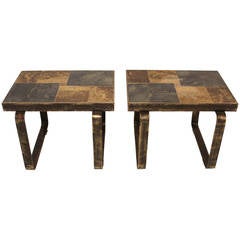Rare Pair Of Brutalist Occasional Tables In The Style Of Kingma 8