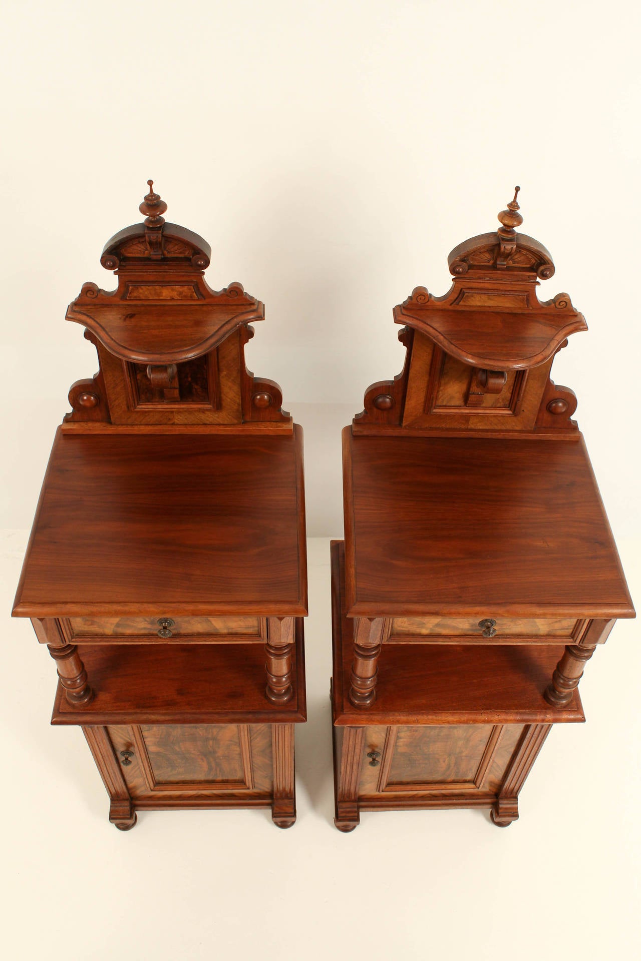 Late Victorian Beautiful Pair Of Victorian Nightstands 1890s