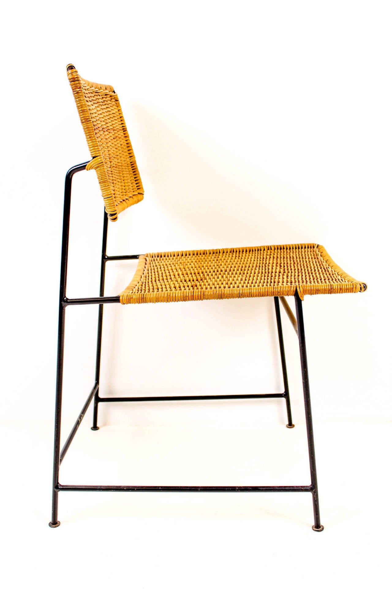 Rare Set of Six Rattan and Wire Chairs by Herta-Maria Witzemann In Good Condition In Amsterdam, NL