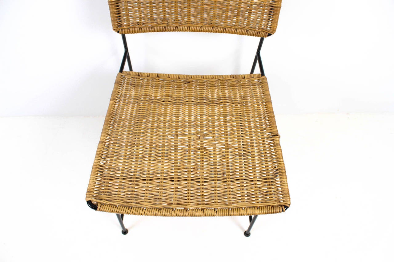 Metal Rare Set of Six Rattan and Wire Chairs by Herta-Maria Witzemann
