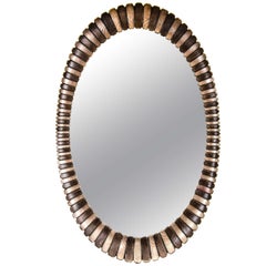 Oval Wall Mirror in Decorative Finish