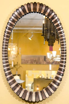 Oval Wall Mirror in Decorative Finish