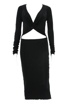 Tom Ford for Gucci Sexy Cut Out Jersey Black Cocktail Dress M, 1990s