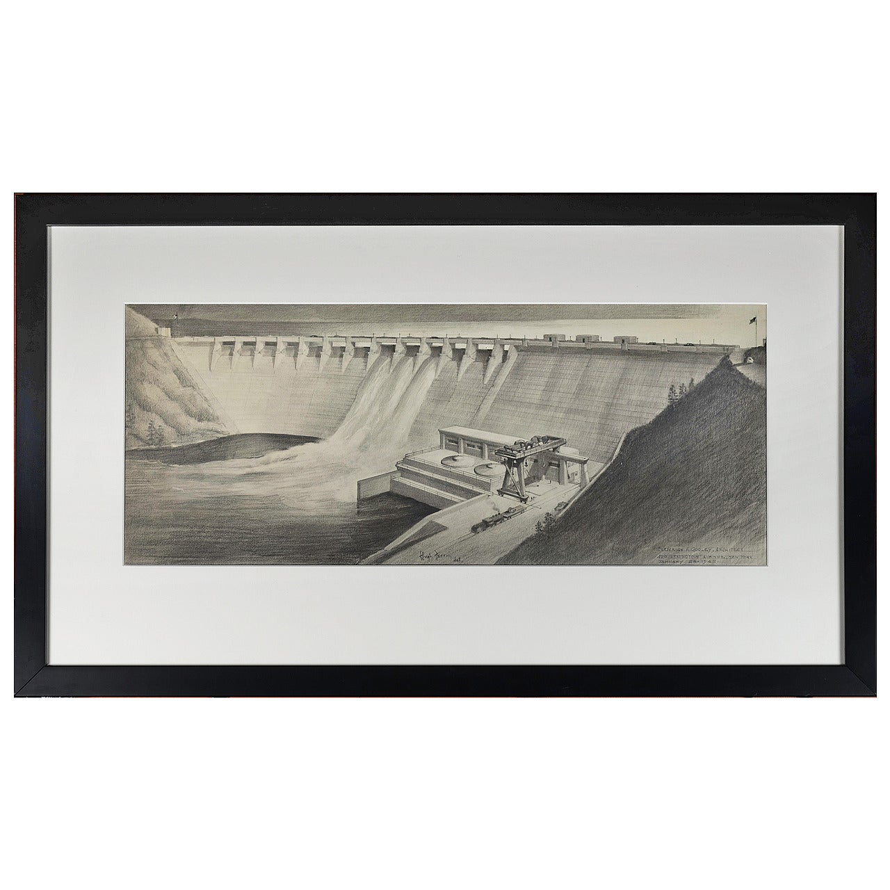 Very Rare, Original Architectural Illustration by Hugh Ferriss, 1942 For Sale