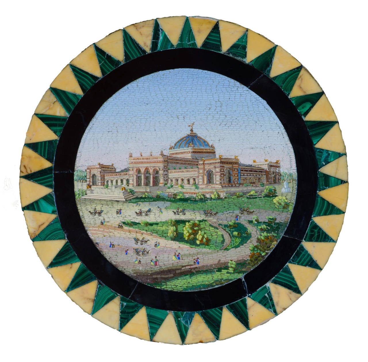Grand Tour Rare 1876 micro mosaic and specimen marble table top from the US Centennial Expo