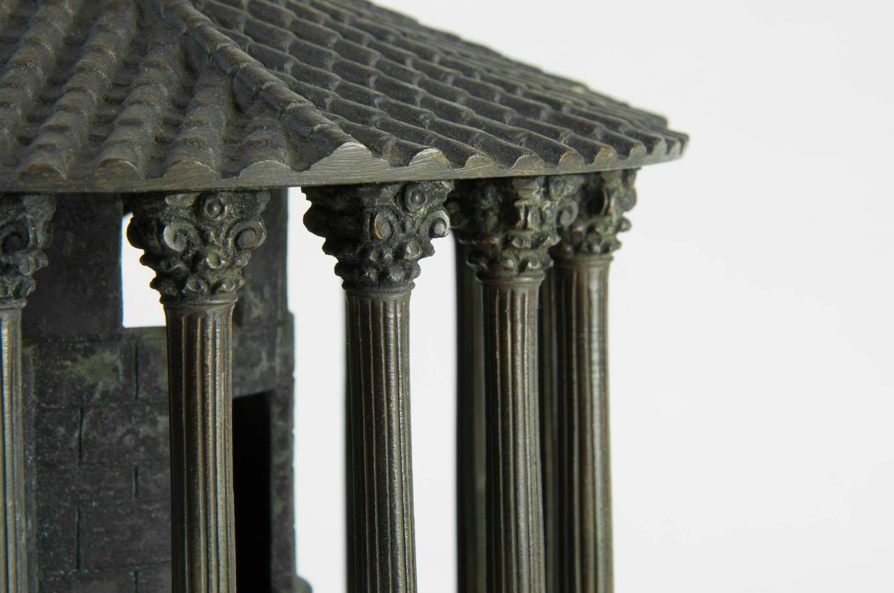 Impressive, highly-detailed, mid 19th c. bronze model of Temple of Vesta, Rome In Good Condition For Sale In Lafayette, CA