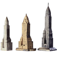 Vintage Three 1930's Architectural Models of the Chrysler Building, New York
