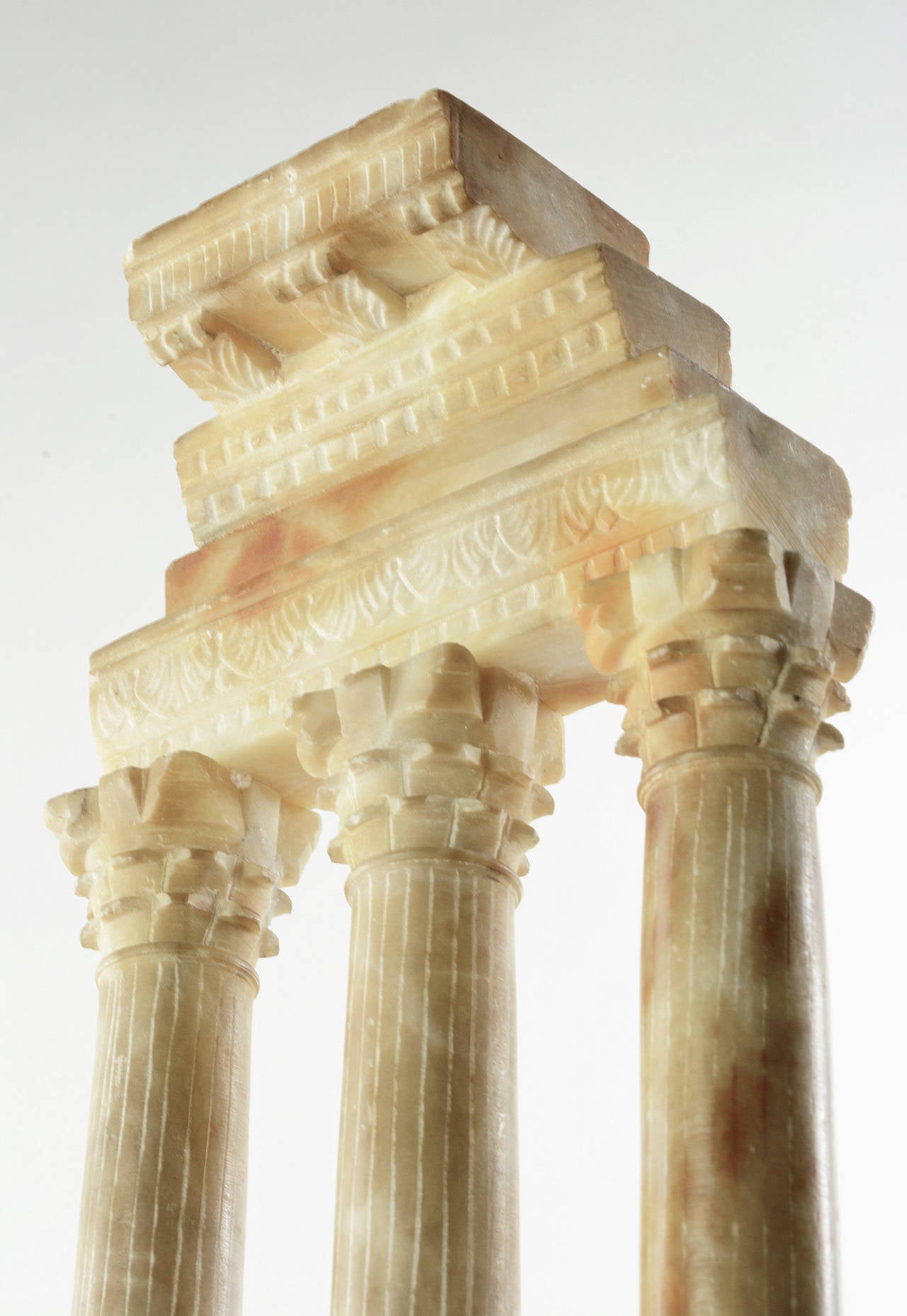 Italian Pair Grand Tour Stone Models of Temples of Vespasian and Castor & Pollux, Ro For Sale