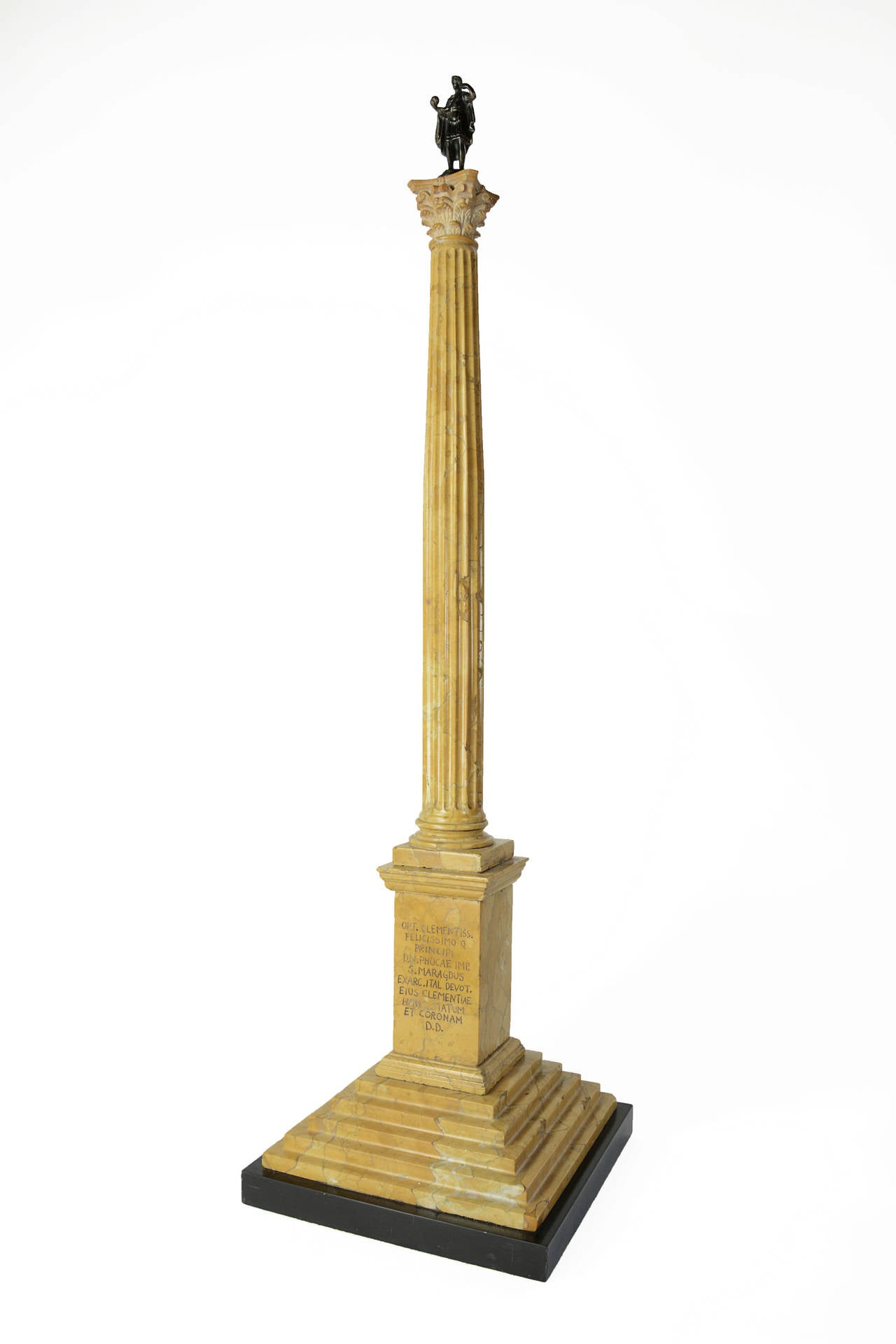 Impressive Grand Tour Marble Architectural Model-Phocas Column, Rome, circa 1880