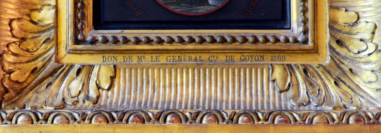 Gilt Fine Grand Tour Roman Micromosaic Plaque, Tomb of Cecilia Metella, 1860 For Sale