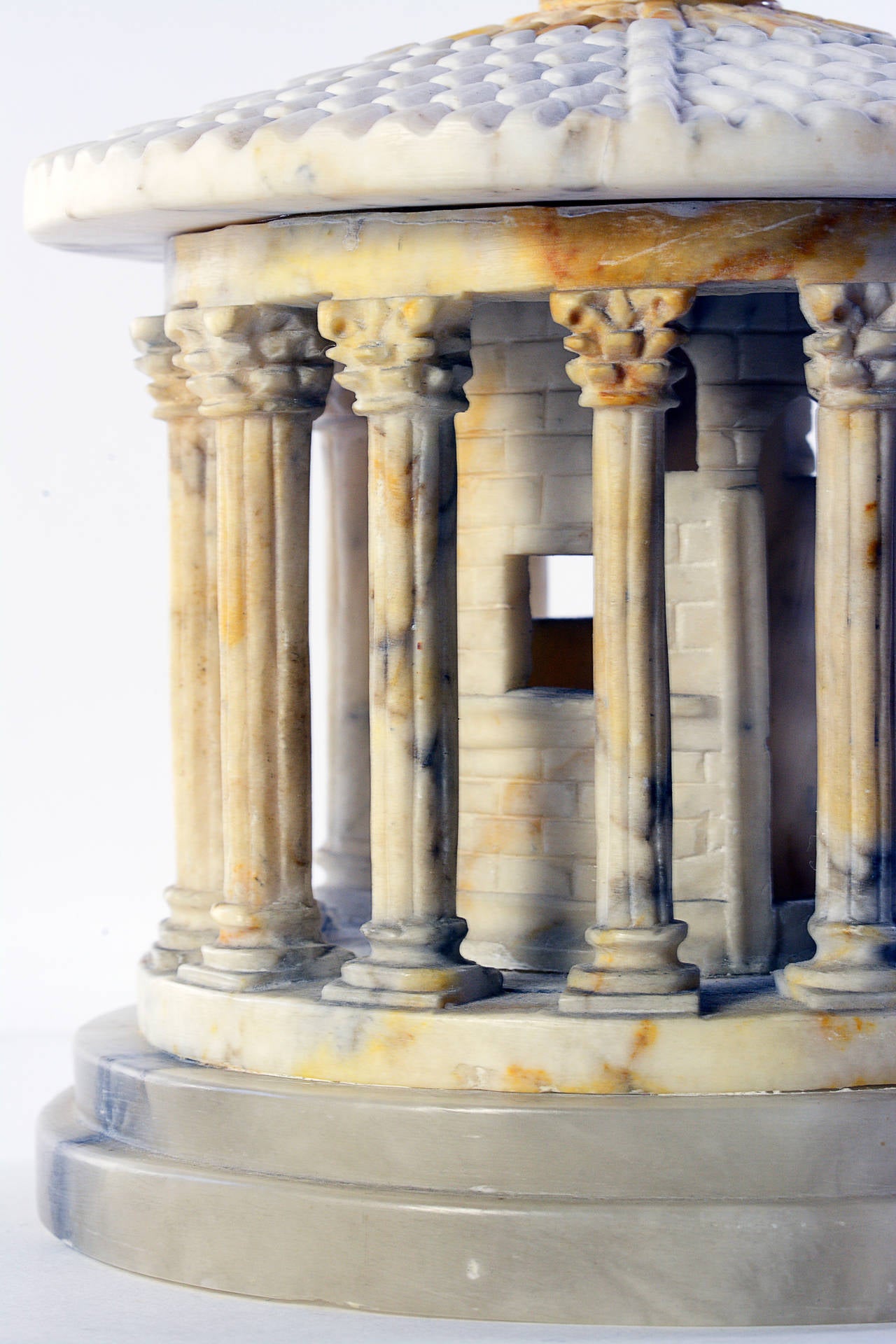 Grand Tour Scarce Carved Stone Model - Temple of Vesta, Rome, ca.1880