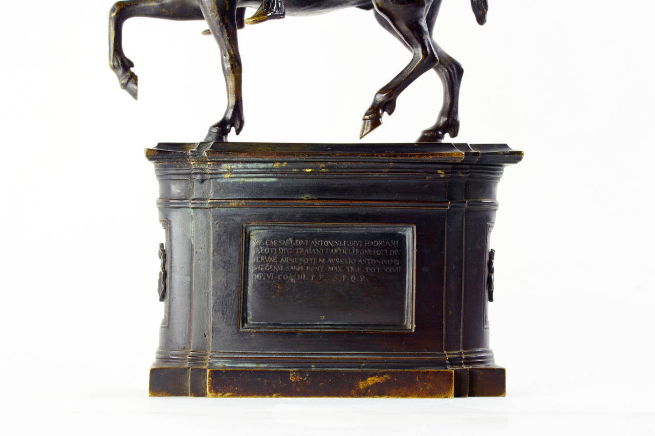 18th Century c. 1790 Grand Tour bronze model of the Marcus Aurelius equestrian monument, Rome
