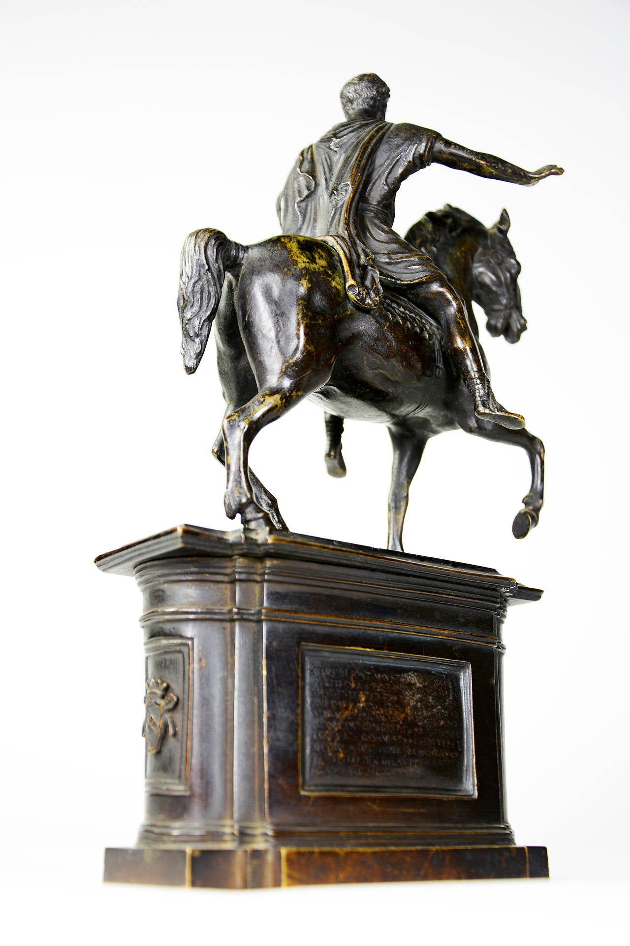 Italian c. 1790 Grand Tour bronze model of the Marcus Aurelius equestrian monument, Rome