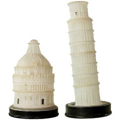 Used Pair ca.1890 Pisa Architectural Models -  Baptistry and Leaning Tower
