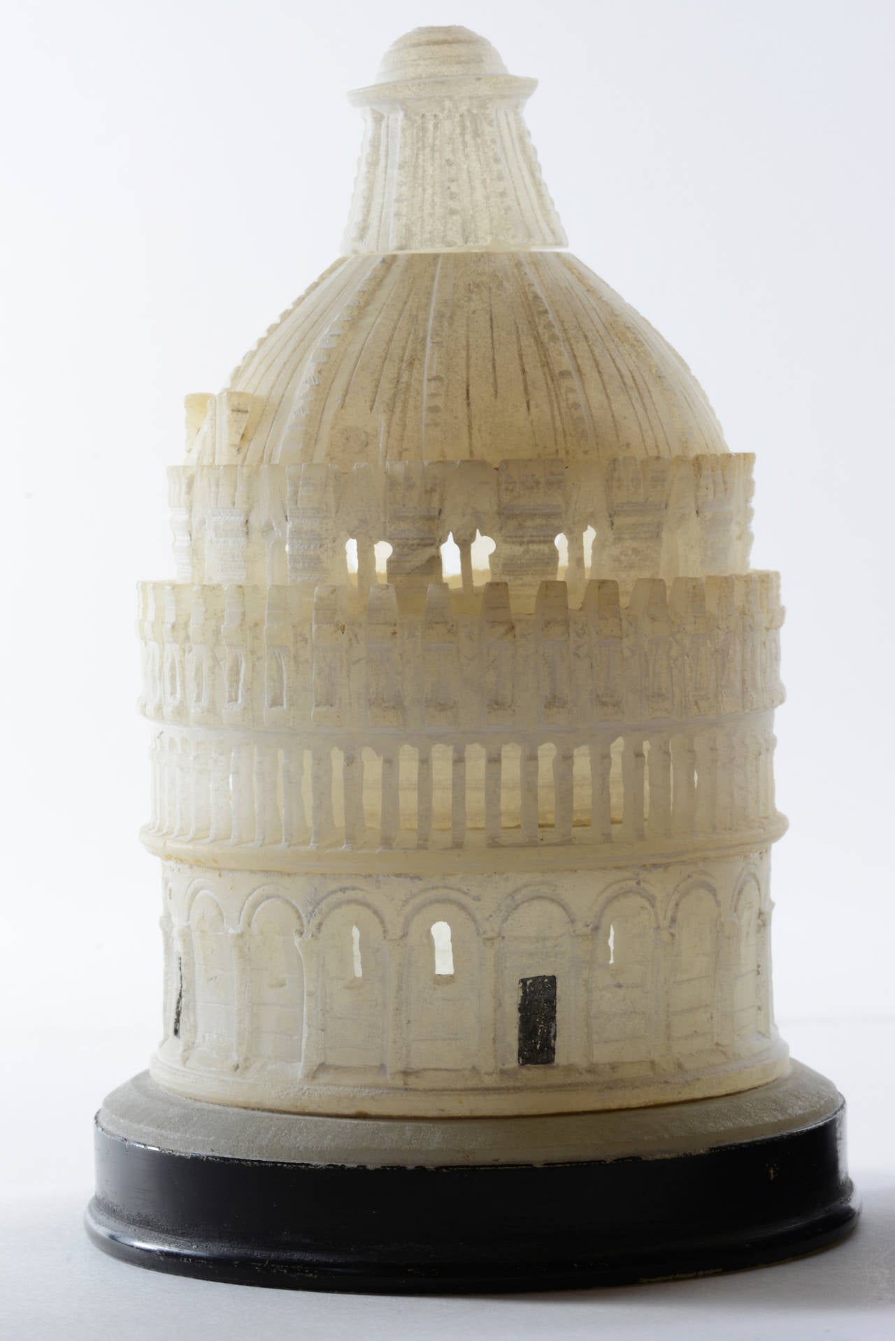 Grand Tour Pair ca.1890 Pisa Architectural Models -  Baptistry and Leaning Tower