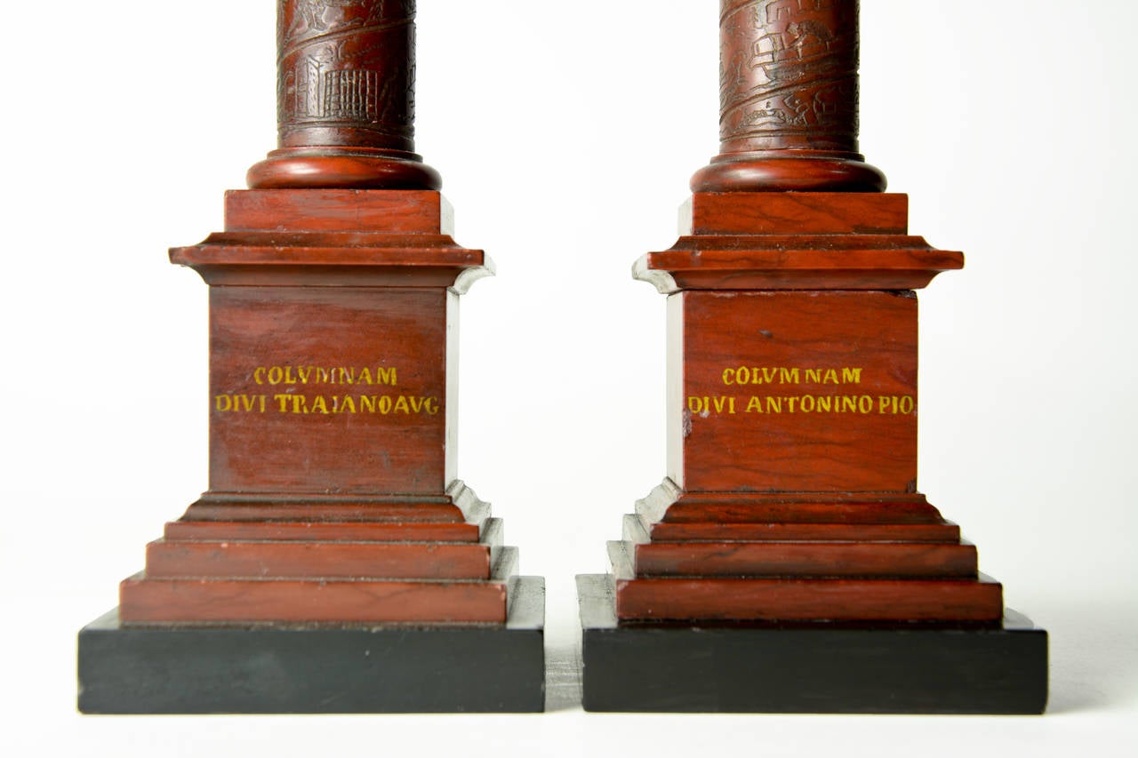 Pair of Grand Tour Roman Architectural Models, Columns, Rome, circa 1830