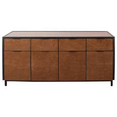 Cairns Credenza by Uhuru Design, leather encased walnut, hand blackened steel 8