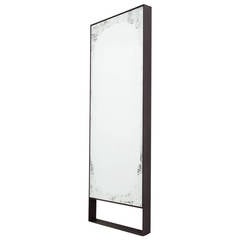 Antique Mod Mirror by Uhuru Design, hand blackened steel, mirror 3