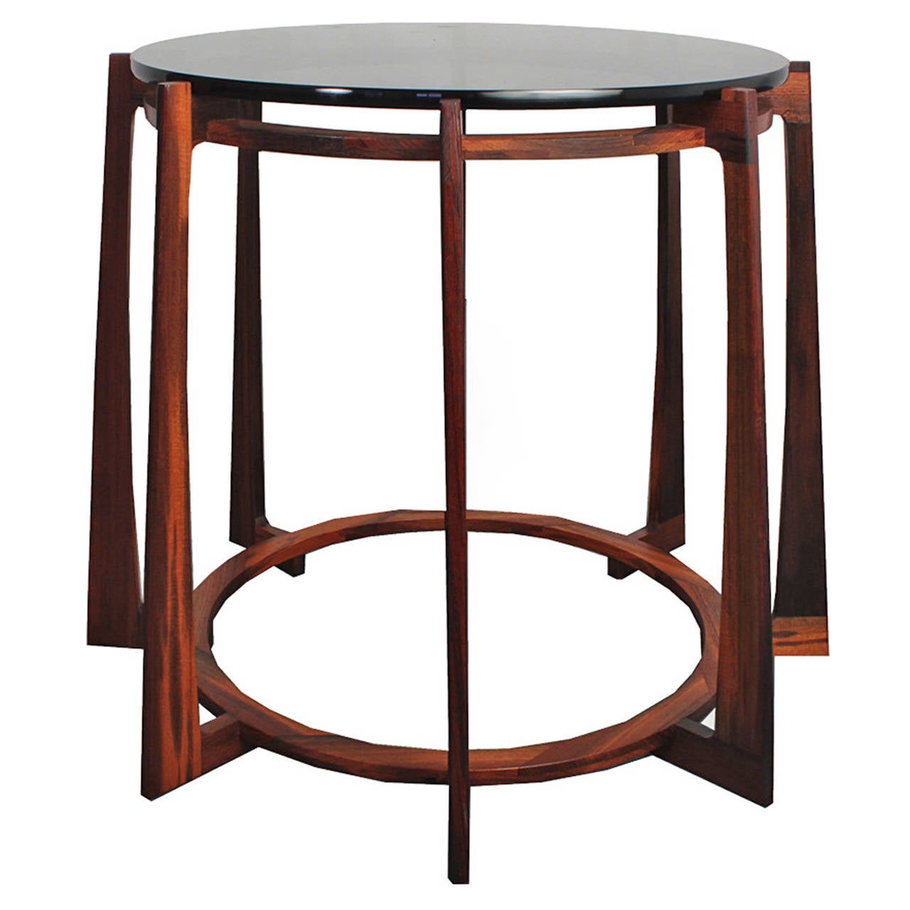 16/45 End Table by Uhuru Design, Reclaimed Teak, Glass For Sale at 1stdibs