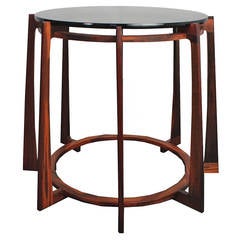 16/45 End Table by Uhuru Design, reclaimed teak, glass 9