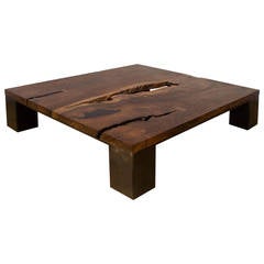 Kong Coffee Table by Uhuru Design, claro walnut, hand blackened steel 11