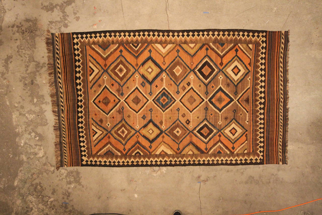 Antique Kilim Qashqai Rug For Sale 1