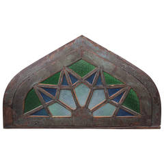 Antique Early 20th Century Stained Glass Transom