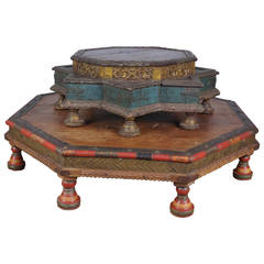 Antique Early 20th Century Sankheda Style Stacking Tables