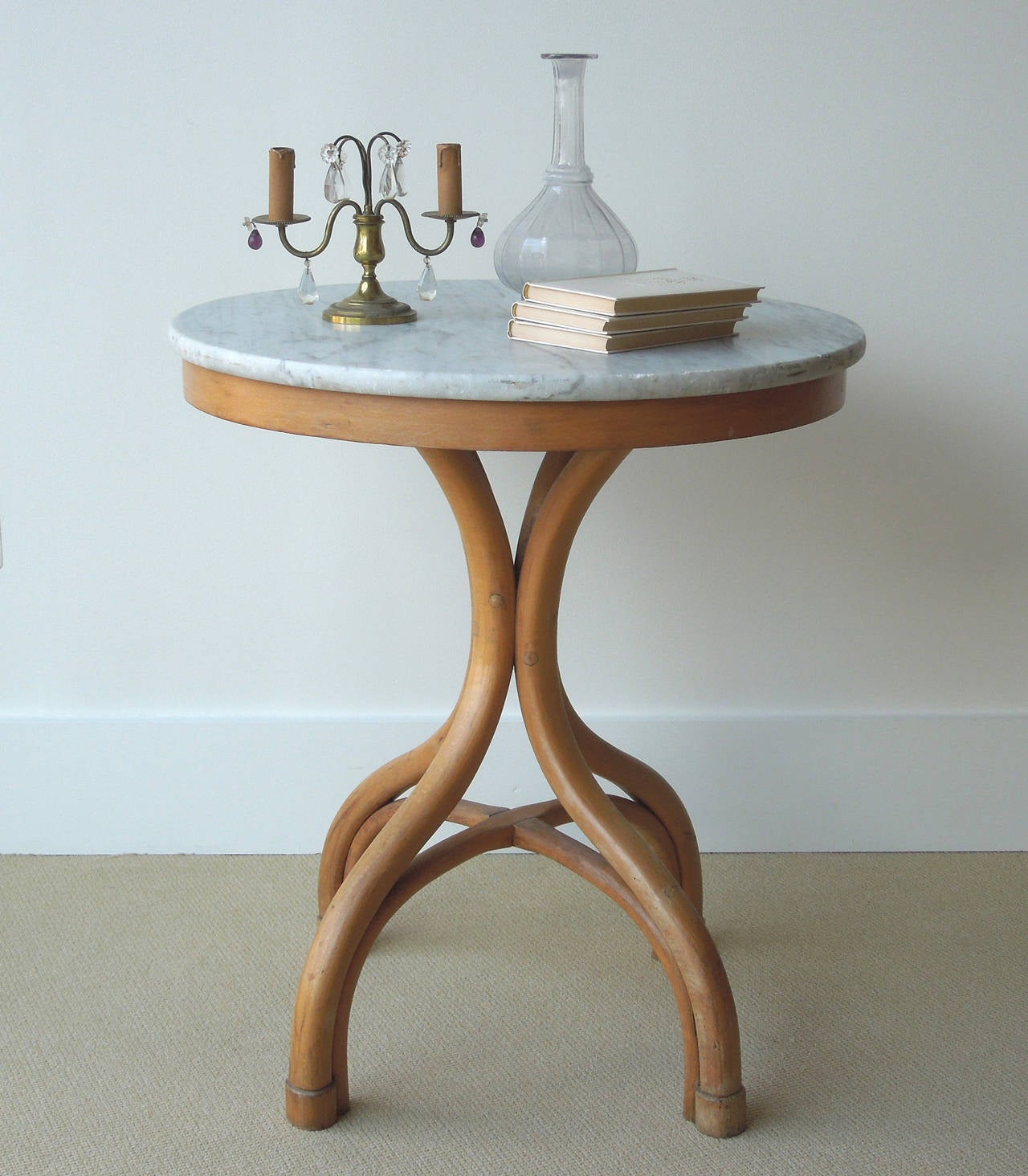 Aesthetic Movement Thonet Bentwood Round Marble-Top Table