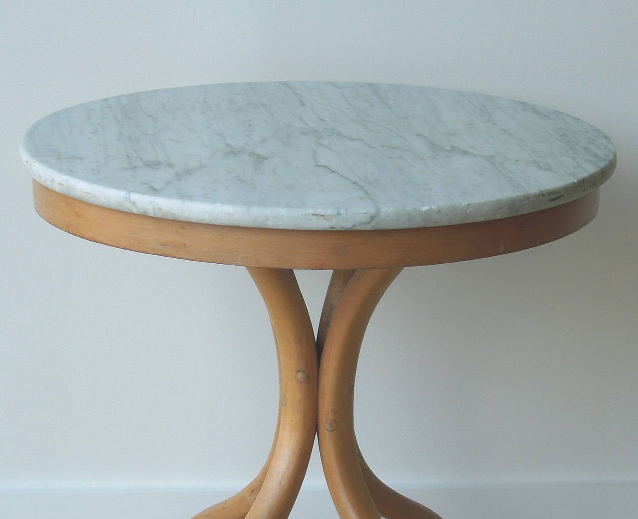 20th Century Thonet Bentwood Round Marble-Top Table