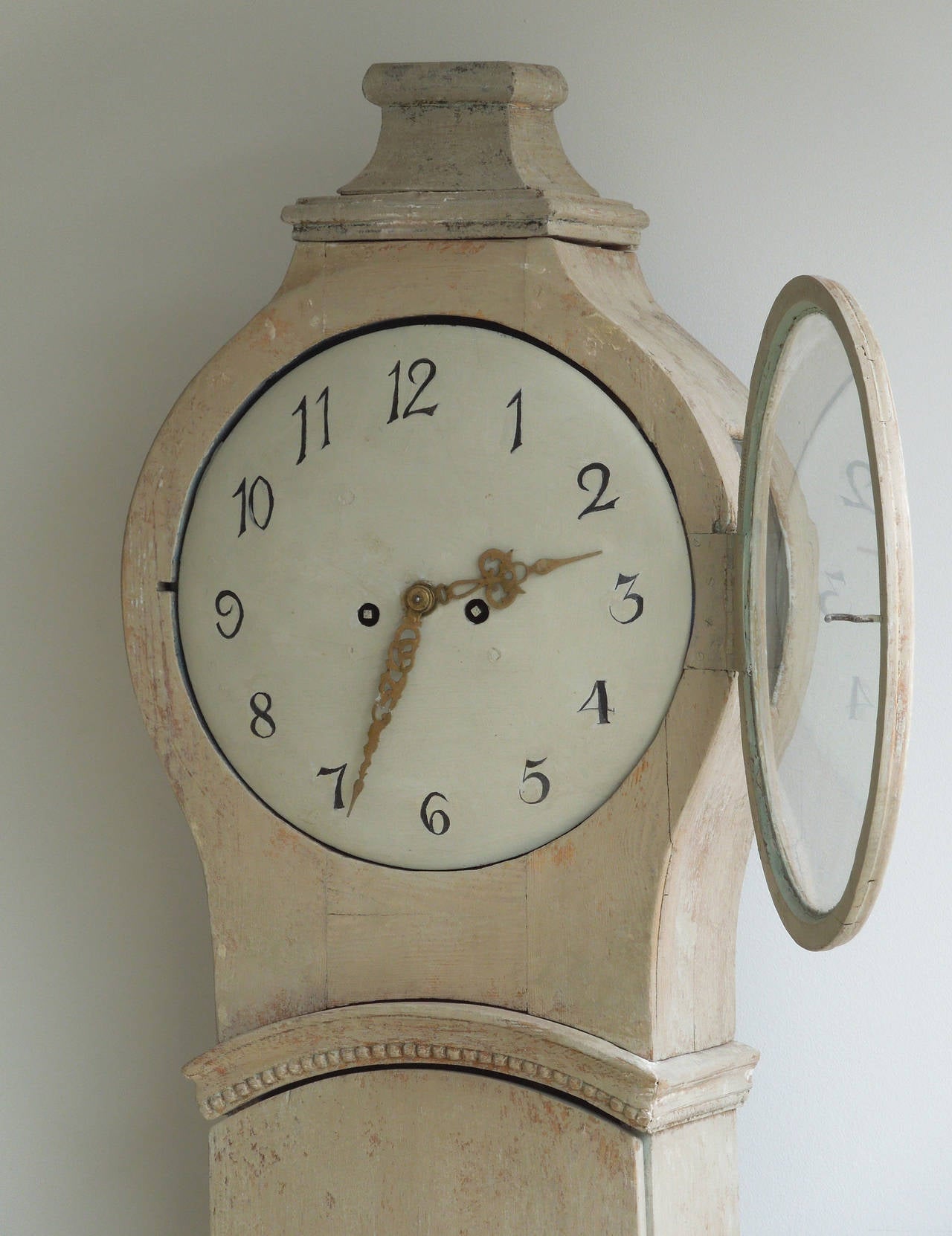 Late 18th Century Swedish Rococo Mora Grandfather Clock For Sale