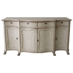 Swedish Painted Long Sideboard Cabinet