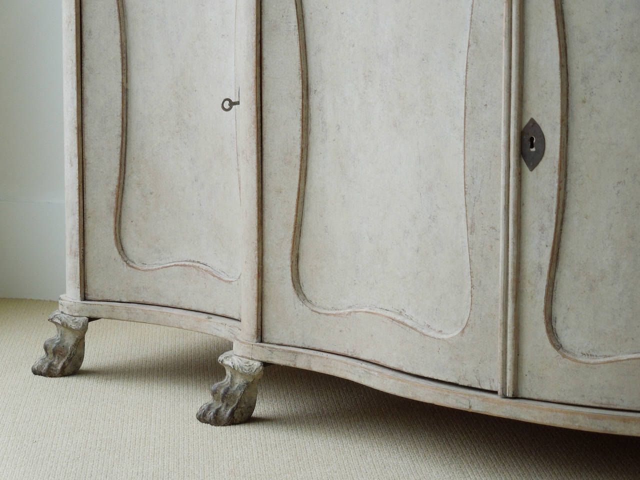 Empire Swedish Painted Long Sideboard Cabinet